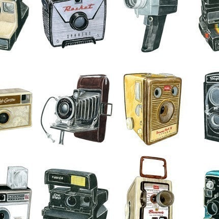56 Camera Drawings - limited edition archival print