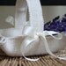 Little ivory burlap flower girl basket handmade for your rustic wedding