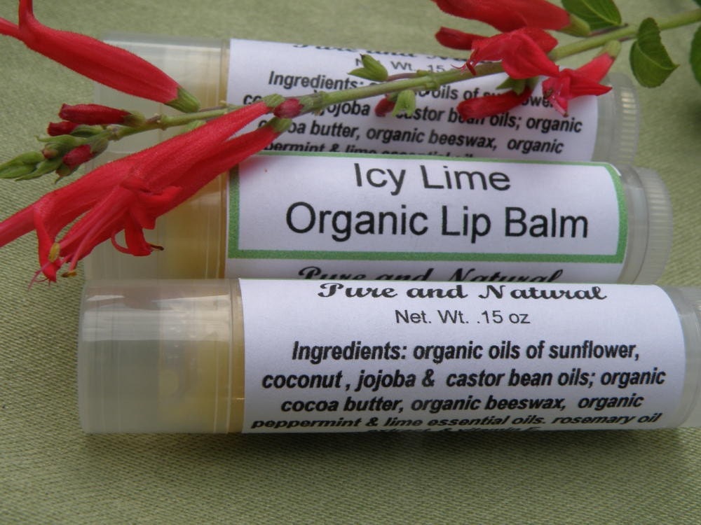 Natural Icy Lime Lip Balm made with Organic Ingredients
