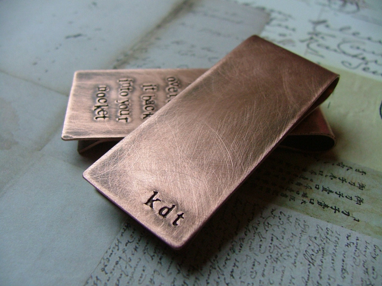 Custom Hand Stamped Copper Money Clip - by MyBella