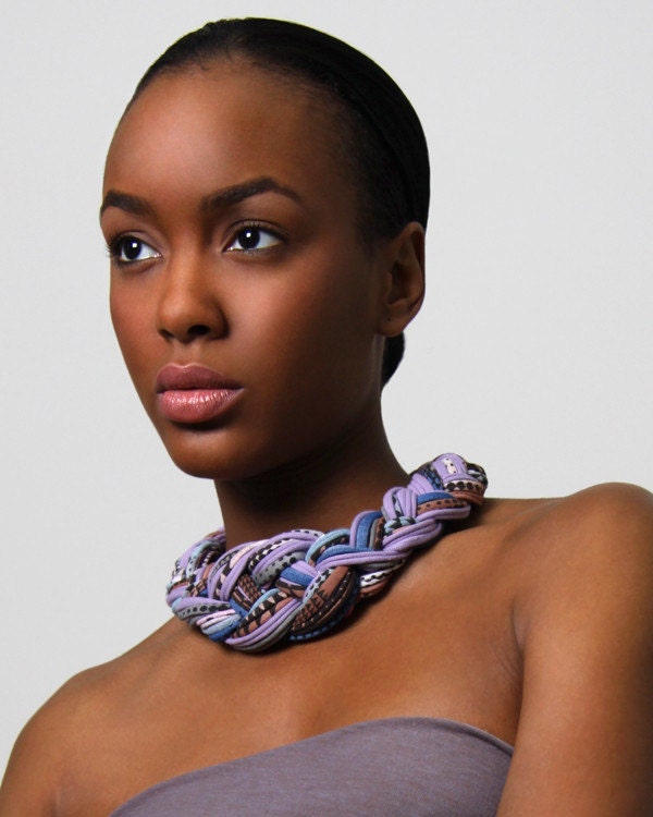 Collar Necklace Jewelry Braided Knotted Choker Tribal Fabric Braid Neckpiece Necklaces Jewelry Purple Knotted Summer Fashion Jewelry CIJ