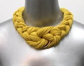 Black Friday Sale Choker Braided Knotted Tribal Necklace Womens Honey Gold Fabric Collar Jewelry Neckpiece Yellow African Braid Summer