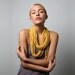 Yellow Infinity Scarf Circle Scarf - Fabric Necklace - Yellow - Honey Gold - Spring Summer Scarf Fashion Womens Mens Necklace Fabric Jewelry