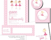 party package for any design in the shop . . . . you print (ballerina party package sample)