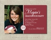 graduation invitation or announcement - custom printable photo card in your school colors