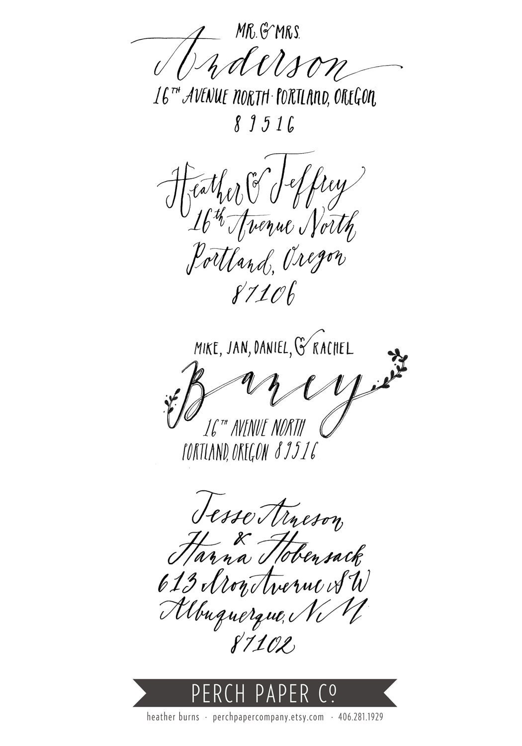 CALLIGRAPHY Return Address Stamp