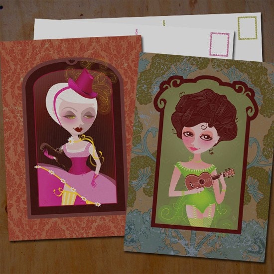 A Beautiful Set of Ukulele Cards and Tags