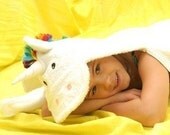 Handmade Rainbow mane Unicorn Hooded Towel