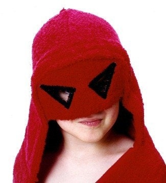 Red Mask Superhero Hooded Bath Towel