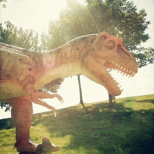 Dinosaur, Childrens Photography, Pop, Surreal, Wall Decor, Nursery, Kids Room, Wall Decor -RAWR (8x8) Fine Art Print