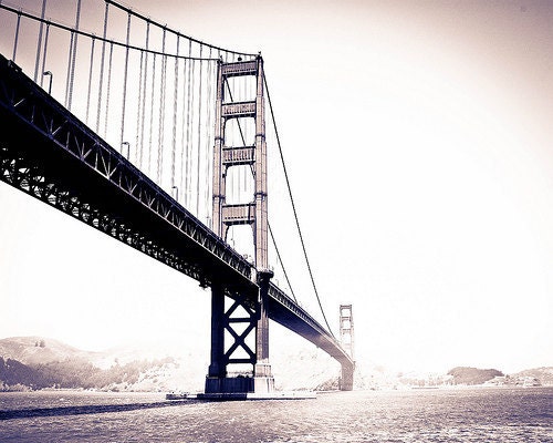 San Francisco Photography, Golden Gate Bridge, Orange, Sepia, Love, Ocean, Wall Decor -Golden Gate Sepia- Black Friday Cyber Monday
