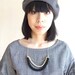 Crescent Moon Rope Necklace - Black