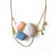 LAST ONE - Fabric  3 Jewel Necklace - B