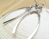 Sterling Silver Wishbone Wire Wrapped Earrings - EWISH