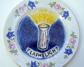 SALE flash light china plate hand painted