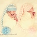 Set of 2 Hand Crochet Newborn Baby Elf or Santa Hats Photo props