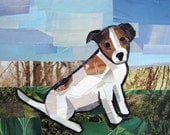 Jack Russell Terrier, 5x7 inch ORIGINAL COLLAGE ART