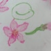 SILK SCARF flowers, hand dyed, Spring Blossoms, pink, green