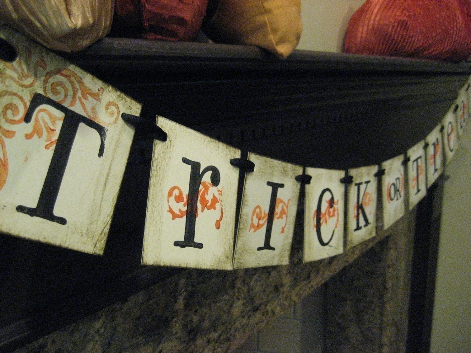 Halloween Decoration TRICK OR TREAT Banner, Garland, Sign Il_570xn
