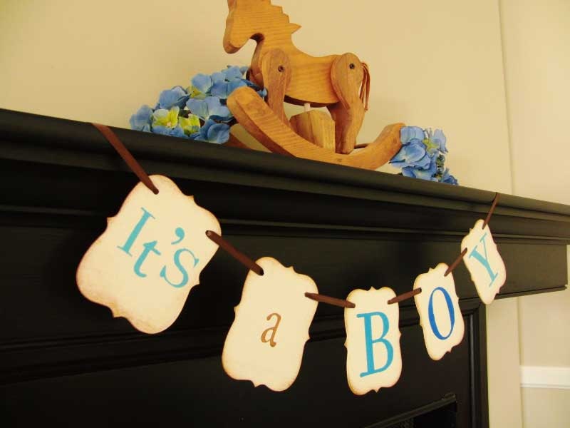 IT'S A BOY painted banner, babyshower, photoprop, decoration Il_570xn