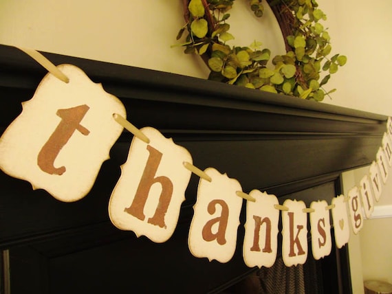 thanksgiving decorations, sign, banner, hostess gift Il_570xn