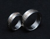 LATIN - Titanium - 18kt yellow gold pair of ring