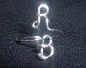 Initial Ring.........sterling silver adjustable band.....