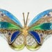 RESERVED for Shelle ColorBazaar RESERVED Beautiful Antique Sterling Silver & Enamel Vermeil Filigree Butterfly Brooch