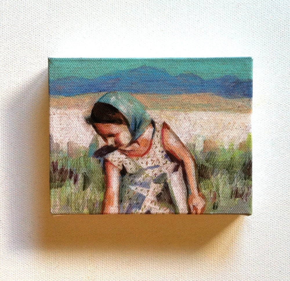 Wheat fields / Tiny canvas print