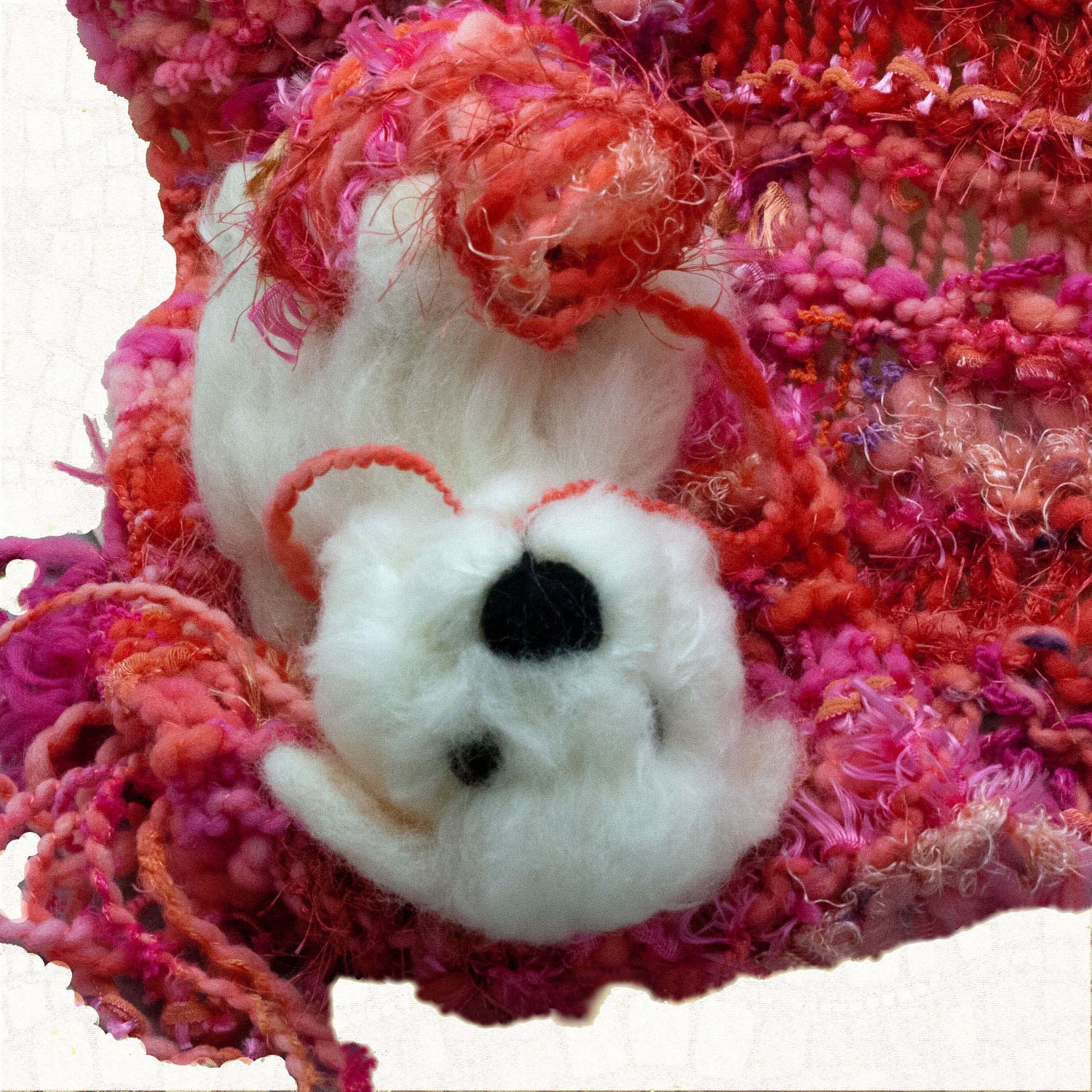 Needle Felted Dog Maltese Puppy Wool Sculpture