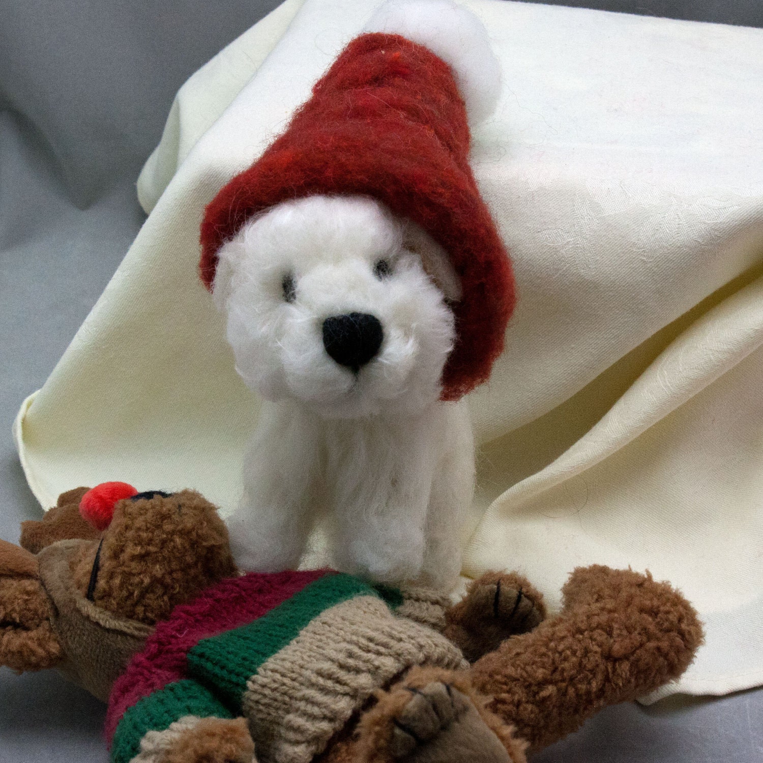 Needle Felted Dog Maltese Puppy Wool Sculpture