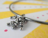 Knots Bouquet Sterling Silver Bangle. Rustic Oxidized Bracelet.