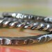 Sterling Silver Ring Set of Three. Hammered & Twisted Stacking. Tres. Aroluna