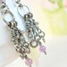 Amethyst Sterling Silver Earrings. Oxidized Rustic Dangling Knots & Stones. -Quirky-