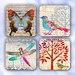 Collage of Nature (ANIM107) Set of 4 Glass Tile Magnets 1" square