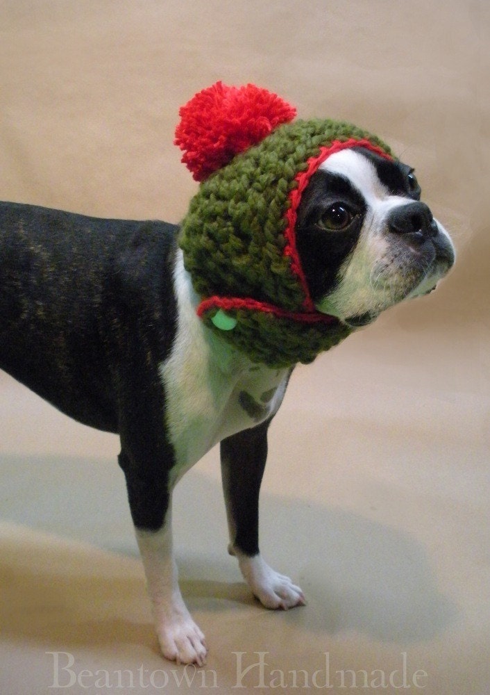SPRING SALE Cherry on Top Dog Hat With Pom Pom