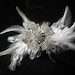 Rhinestone Lily Bridal Hair Fascinator Accessory with Feathers - VERA