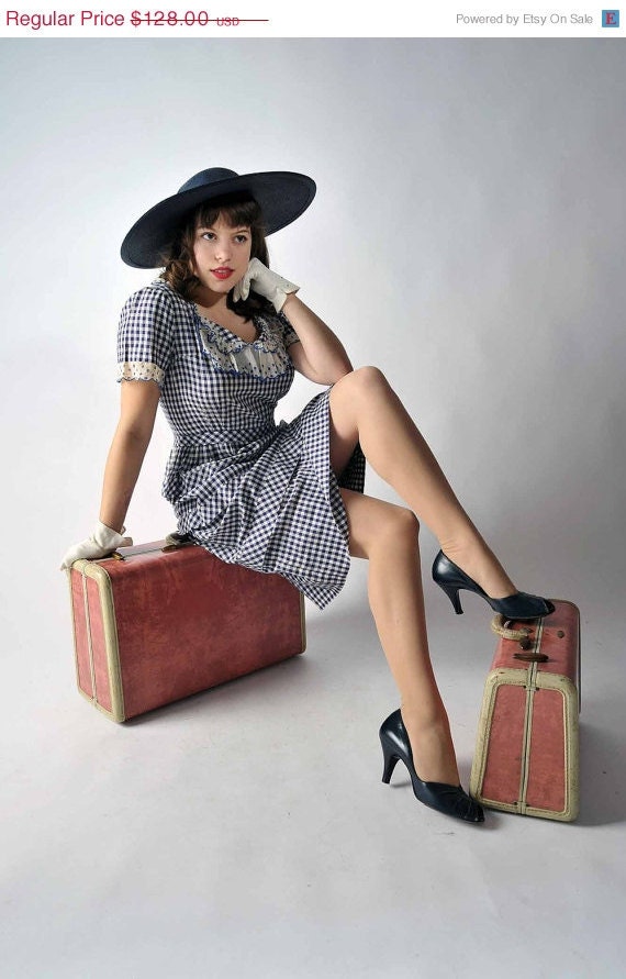 Black Friday Sale - RESERVED Vintage 1930s Gingham Dress // Spring Fashion at Fab Gabs: The Road to Oz Frock