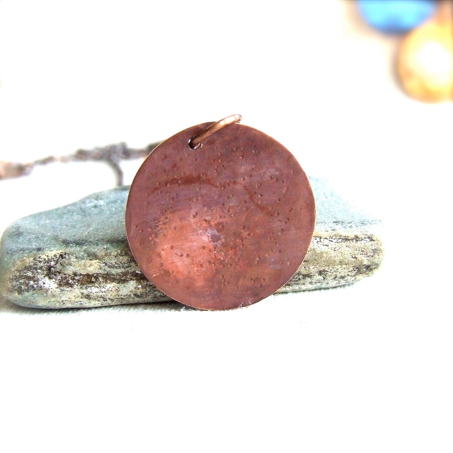 Mercury - Patinaed Copper - Patina Necklace - Planet, Solar System - Fall Fashion- Black Friday
