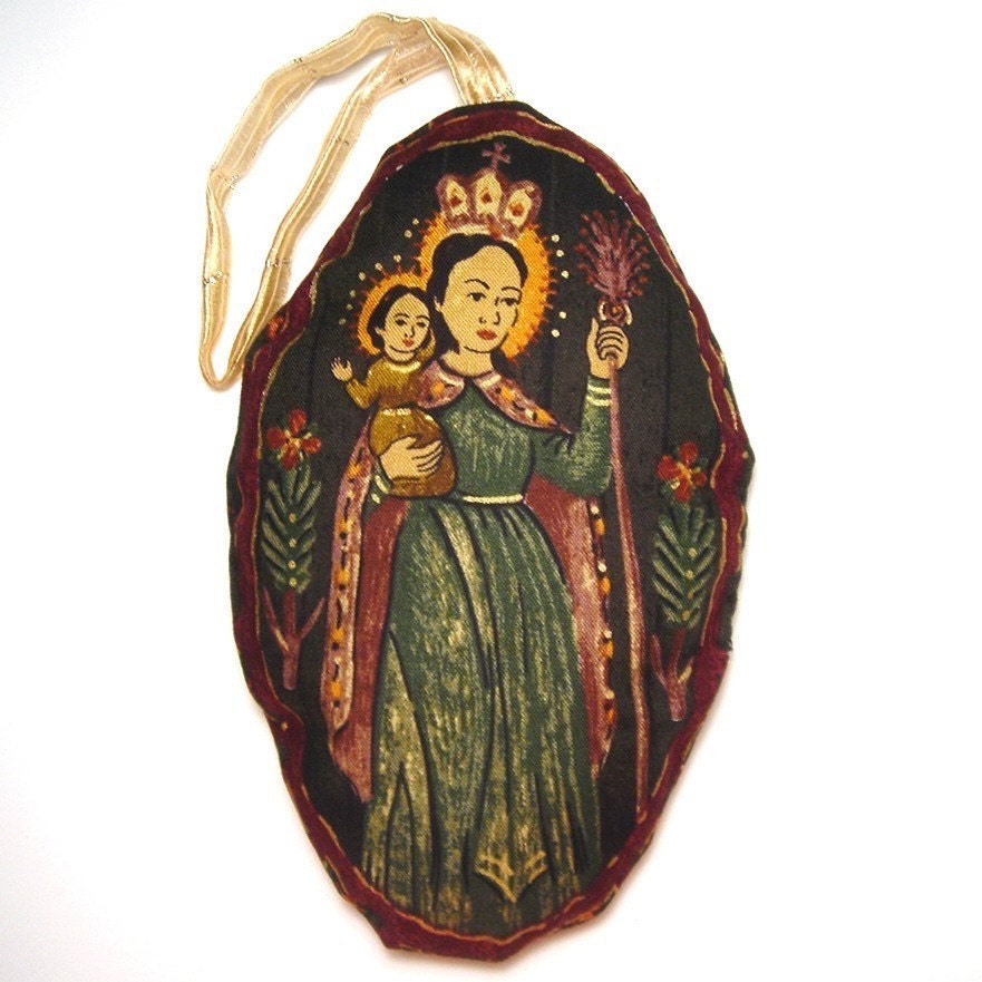 Virgin Mary and Baby Jesus Fabric Ornament