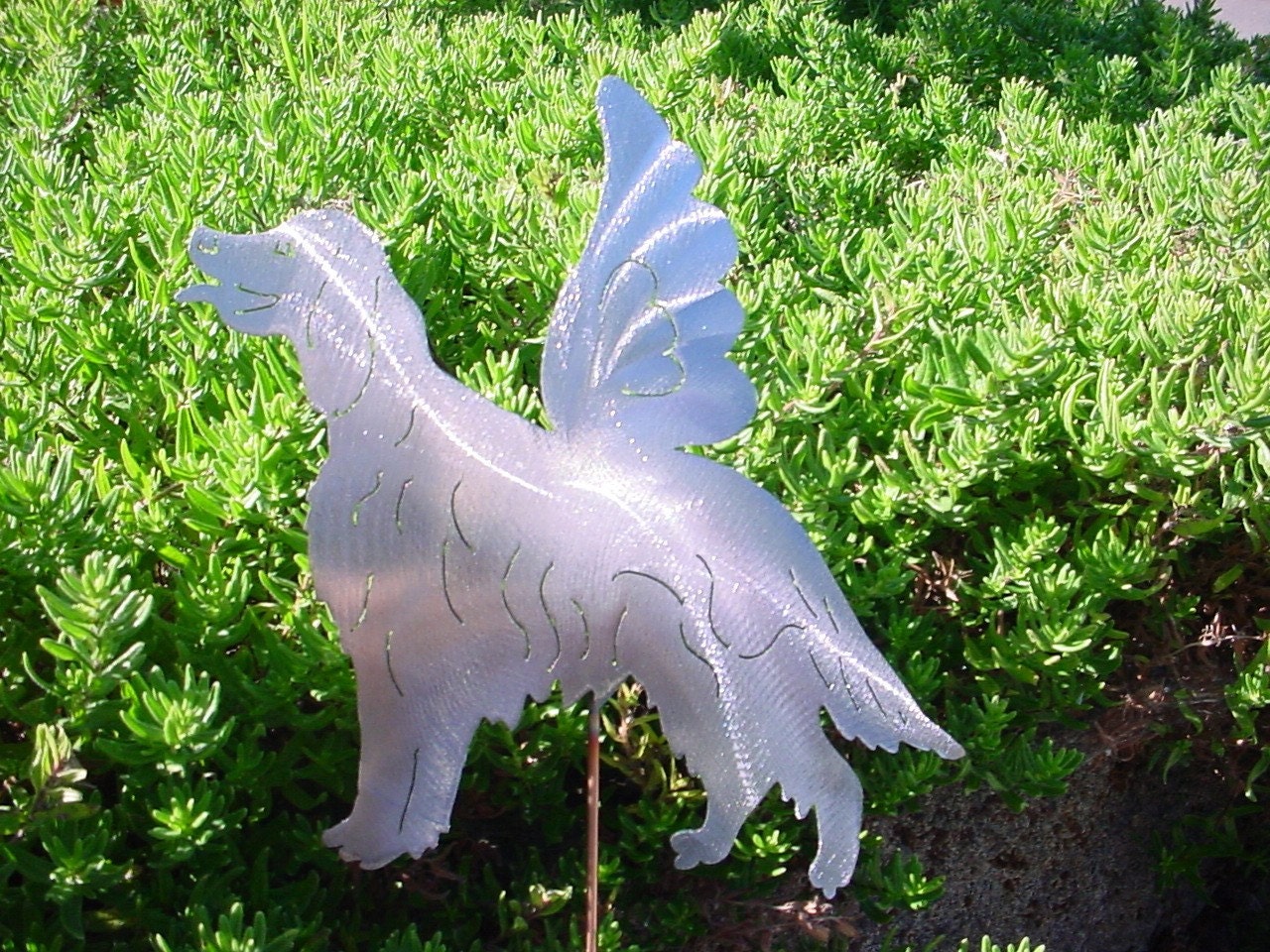 Angel Irish Setter Metal Yard Art Steel Garden decor Lawn Stake Plant Spike Outdoor Ornament Pet Lover