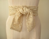 High Quality Vintage Lace Sash Natural Nude Beige Ecru by ccdoodle on etsy - made to order - last one
