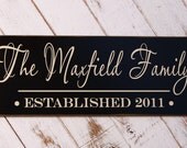 Beautiful custom sign with vinyl - Your last name - great gift idea - wedding - anniversary - HOLIDAY