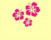 Set of 9 Vinyl Hibiscus Decals