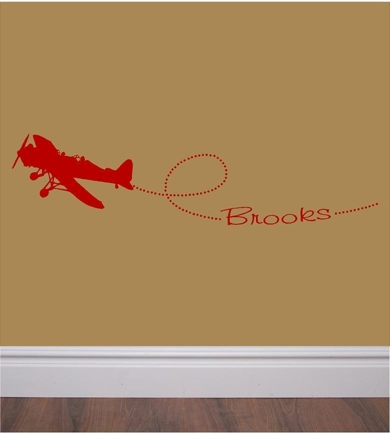 Custom Vinyl Airplane decal - personalized with child's name
