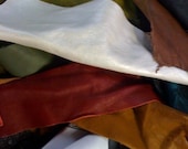 SALE 10 percent off - 1/2 a  pound Lambskin Italian soft  Leather Remnants (great pieces) ,earthy colors and some surprises, hand selected