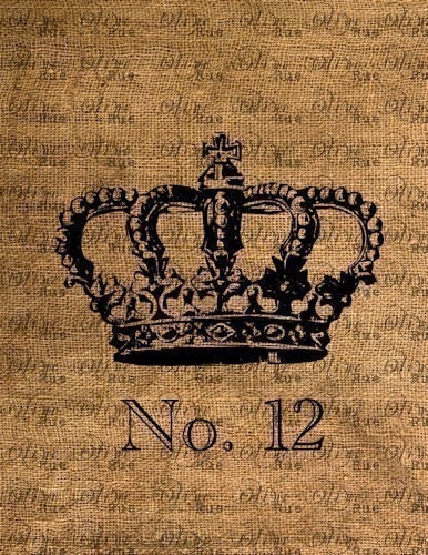 Digital Download, No. 1027 Crown Image Transfer, for Pillows, Tea Towels and Totes