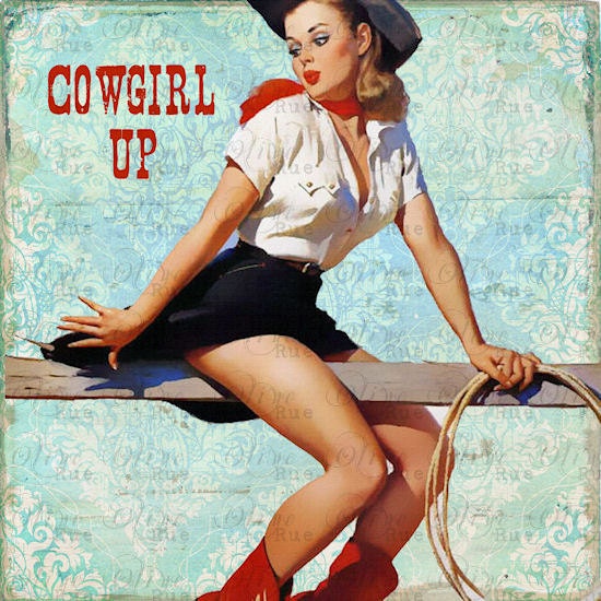 Digital Download No. 230 Cowgirl Up 8x8  Print
