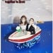 Wedding Cake Topper, Bride & Groom in a Boat