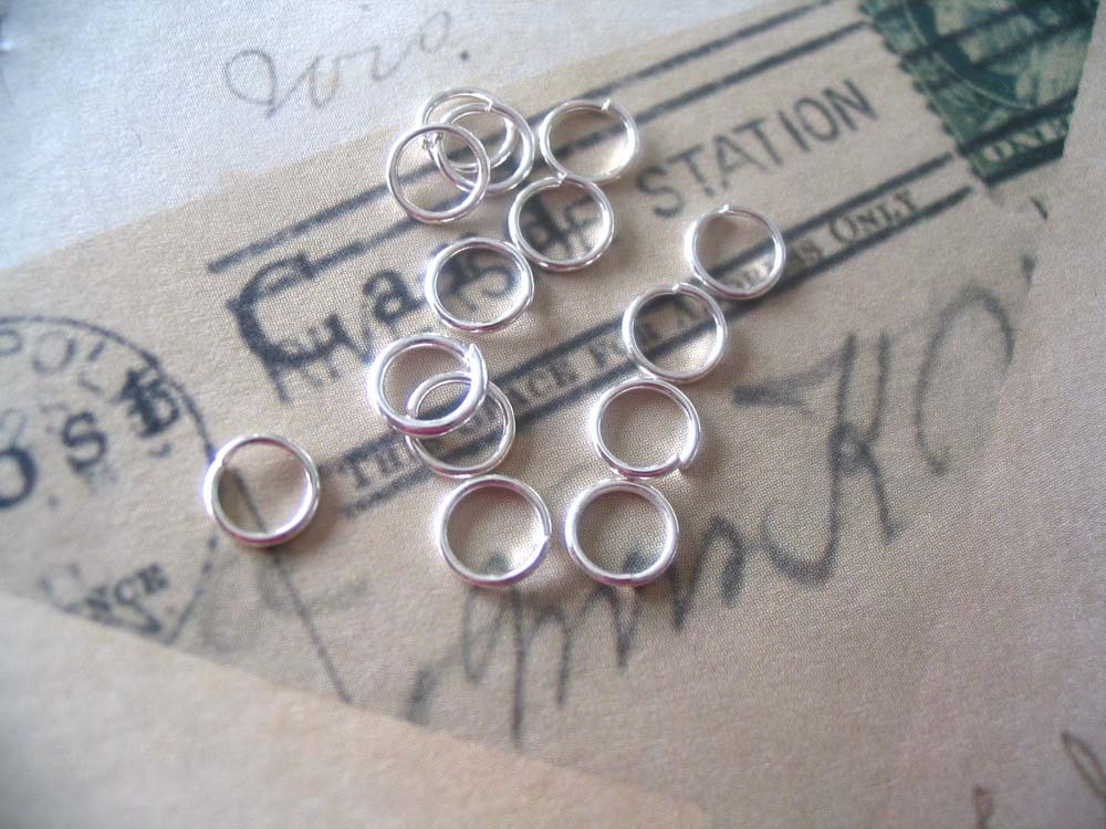 50...6mm Shiny Silver Split Jump Rings